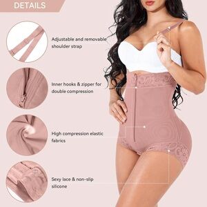 Chaierfei Shapewear Compression and Lift in Mauve Pink
